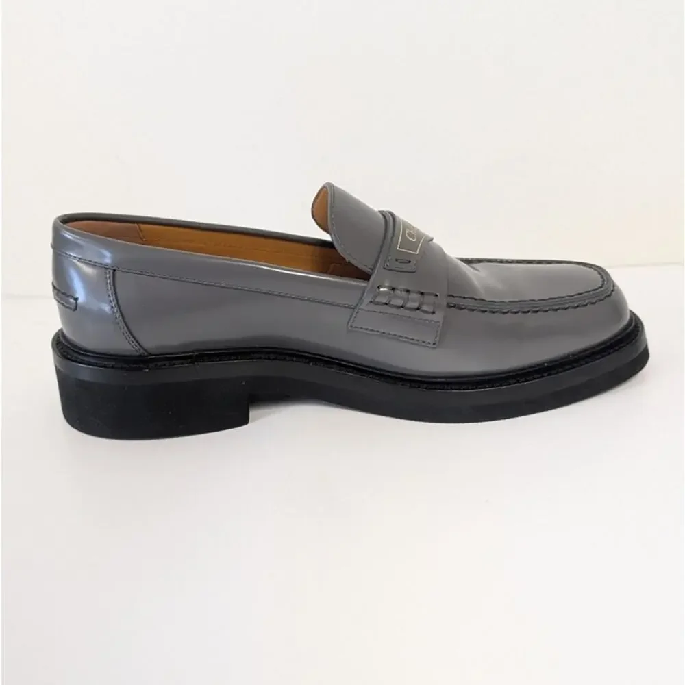 Christian Dior Boy Loafers Womens Eu 39/US 9 Gray Classic Authentic Luxury
